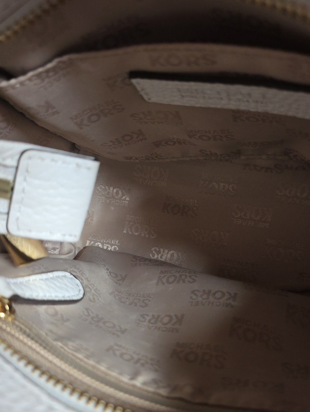 Michael Kors White Pebbled Leather Crossbody Hamilton Traveler Nwt - Picture 15 of 16